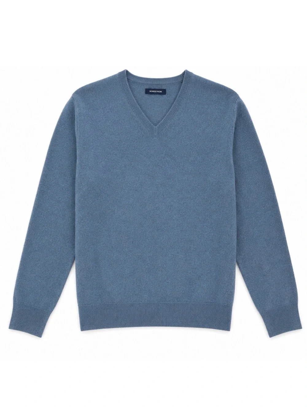 Nordstrom 100% Cashmere V-Neck Sweater Blue Size L